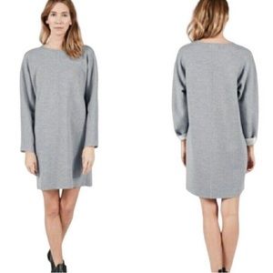 NWOT Everlane Scuba Knit Long Sleeve Tunic Dress- Gray